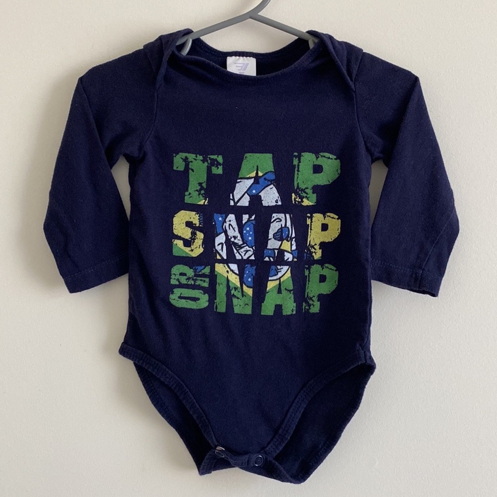 Vagary & Vasy ‘Tap Snap Or Nap’ Baby Onesie